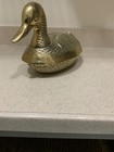 Vintage Solid Brass Duck Piece Lidded Dish 