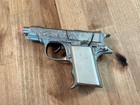 Vtg 1958 Hubley Toys Hawk 1911 Pistol Cap Gun Toy Pearl Type Grips Works