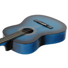 38 Inch Beginners Acoustic Guitar With Free Case  Strap  Tuner And Pick  In Blue