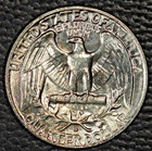 1955-d Silver Washington Quarter  Very Choice Bu  Light Toning