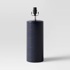 2 x6 5  Linen Textured Ceramic Large Lamp Base Dark Blue - Threshold