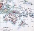 1921 Johnston Map Oceania After Treaties Of Versailles Australia New Zealand 