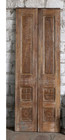 Vintage Carved Double Doors Floral Reclaimed Wood Sliding Closet Door 80x30