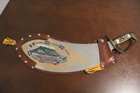 Vintage Corneta Engraved Machete Knife With Leather Sheath El Salvador 
