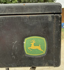 Vintage John Deere Tractor Black Metal Tool Box W  Tray - Circa 1956-68