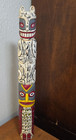Lg Vintage Pacific Northwest  Hand Carved Wood Totem Pole 18   
