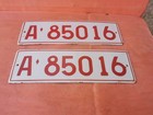 Old Vintage Enameled Bulgaria Military License Plate Registration Red Number Car