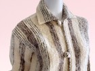 1960s Vintage Icelandic Nordic Handwoven Ivory Sweater Jacket Medium