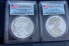 2012-s 1 Oz Proof 75th Anniv Sf Mint 2 Coin Set American Silver Eagle Pcgs Pr69
