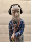 Vintage Chinese Famille Rose Pink green Porcelain Lady Figurine statue 10  Tall