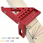 3d Multi-angle Measuring Ruler 45   90   Aluminum Woodworking Square Tool Ae