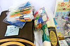 Massive Lot Cross Stitch Supplies Floss   Hoops   Fabric   Kits   Book 9 Lbs