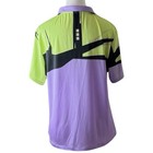 Jamie Sadock Women   s Large Abstract Print Golf Polo Shirt Purple Green Zip Tee