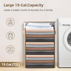 Bamboo Laundry Hamper With Lid Laundry Basket With Removable Liner 72l Natural
