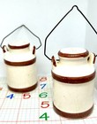 Vintage Novelty Milk Churn Salt   Pepper Shaker Set With Handles