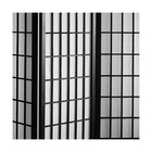 Oriental Furniture 6 Ft  Tall Window Pane Shoji Screen - Black - 3 Panels