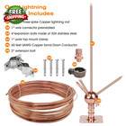 Copper Brass Lightning Rod System Kit With 60 Feet 6 Awg Down Conductor And Ul