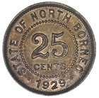 British North Borneo 25 Cents 1929 Silver Au unc