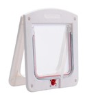 4 Way Pet Door Cat Puppy Dog Magnetic Lock Lockable Safe Flap Door White Coffee