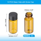 10pcs 5ml Small Brown Glass Vials With Black Screw Cap Glass Graduated