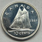 Canada 1961 10 Cents Dime Silver Coin - Proof Like