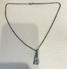 Vintage 925 Violin   Bow Pendant Music Musical Instrument   18in Sterling Chain