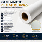44  X 100  Premium Matte Polyester Canvas Roll 300 Gsm     Aqueous Inkjet  3  Core