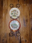 Ornate Black 27  Wrought Iron 2 Plate Picture Holder Display Wall Rack