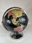 Vintage 1950s Black Replogle 12-inch Starlight World Globe With Chrome Base