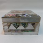 Vintage Handmade Genuine Inlaid Mother Of Pearl Jewelry Trinket Box 