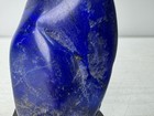 Y11061 Okimono Lapis Lazuli Raw Stone Wooden Stand Gemstone Japan Antique Decor