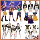 Kids Girls K-pop Demon Hunters Costume Wig Rumi Mira Zoey Cosplay Fancy Dress Up