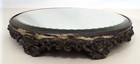 Antique Ornate Footed Plateau Mirror Silverplate Vanity Beveled Round 10  Stand
