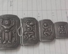 Vintage China Chinese Tibetan Silver Carved Buddha Bracelet 77 3 Grams