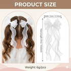 White Bows For Girls Hair  2 Pack Large Long Tail Ribbon Hair Bow   Back To Scho