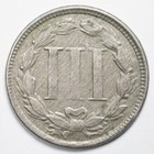 1866 Cull Three Cent Nickel Coin Piece 3c