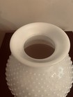 Vintage White Milk Glass Hobnail Hurricane Student Globe Lamp Shade Diffuser 8   