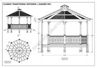 Classic Rotunda Gazebo - Unique Design V1 - Full Building Plans In 3d And 2d