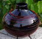 Vintage Vase Kamei Large 10  X 10  Made In Osaka Japan Magnificent Art Glass 