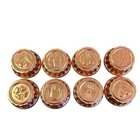 8 Vintage Copper Colored Aluminum Mini Baking Jello Mold Set Kitchen Wall Decor