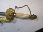 Us Early Fancy Militia Officers Sword Eagle Blass Scabbard Etched Blade Minty