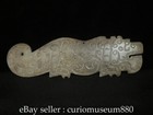 6 2  Old Chinese Natural Hetian Jade Carving Beast Tiger Animal Amulet