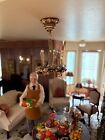 Dollhouse Miniature Handcrafted Rose And Sapphire Chandelier Non-electric 1 12