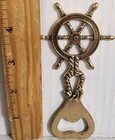 Vintage Brass Ship Wheel   Rope Bottle Opener Nautical Navy Boating