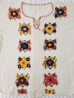 Vintage Oaxacan Mexican Peasant Blouse Colorful Floral Hand Embroidery Med