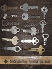 Vintage Antique Trunk Cabinet Padlock Flat Key Steampunk Craft Lot 