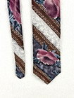 Vtg Zylos George Machado Italian Silk Tie Made Usa 4x56 green Mauve Brown Gray