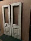 Antique Pair Glass Shabby Decorative Double Entryway Doors 26x84 Old Vtg 538-26e
