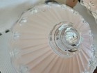 Vintage Art Deco Pink   Clear Glass Ceiling 3 Chain Lights