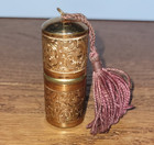 2   Antique Victorian 3 Piece Perfume Scent Bottle  mercury Glass Dauber  tassel